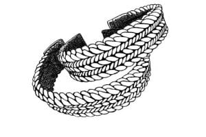 Black and white illustration of a pair of bracelets