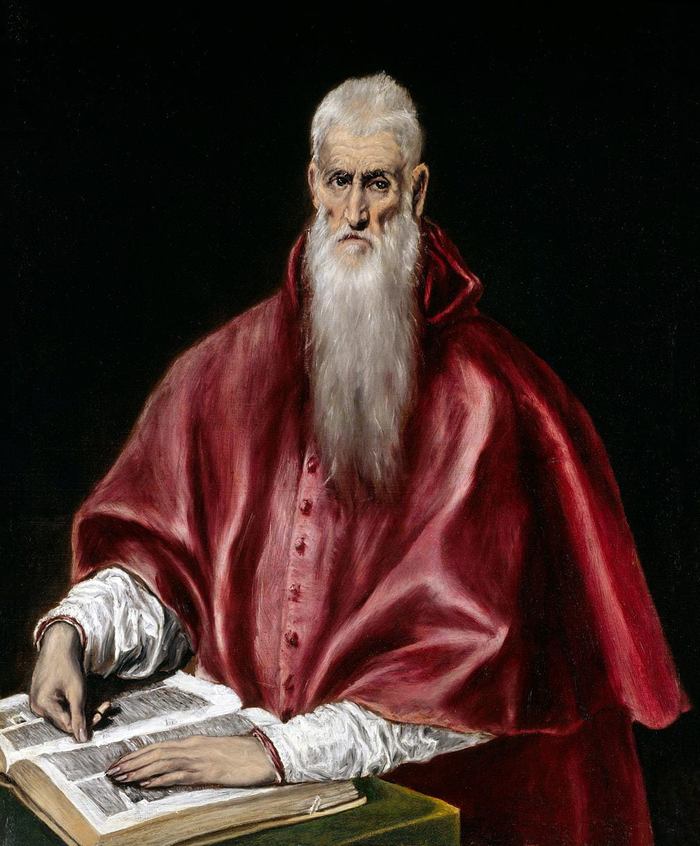 Painting of Saint Jerome as a Scholar by El Greco.