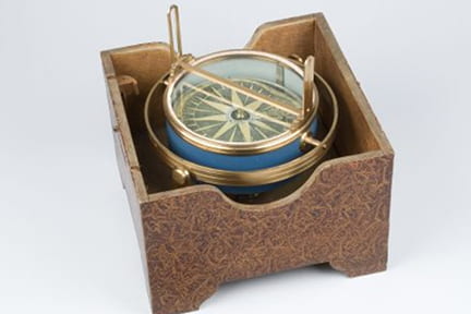A compass in a box.
