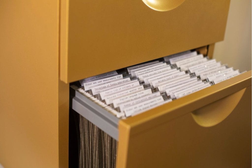 Yellow filing cabinet